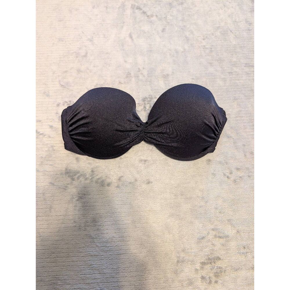 Victoria's Secret Size 34C Black Bandeau Strapless Bikini Top